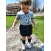 Picture of Shorts, Shoe, Person, Photography, Portrait, Grass, T-Shirt, Neighborhood, Boy, Child