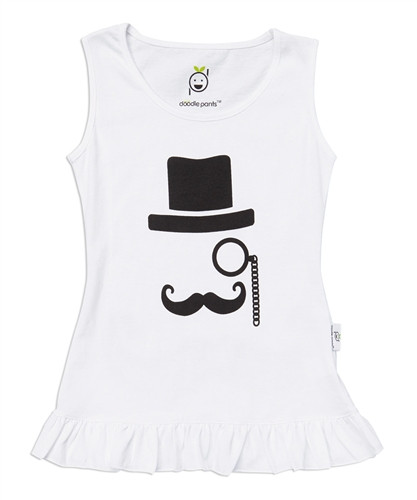 Picture of Clothing, Tank Top, Face, Head, Person with text doodle.