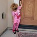 Picture of Pants, Child, Female, Girl, Person, Door, Blonde, Hair