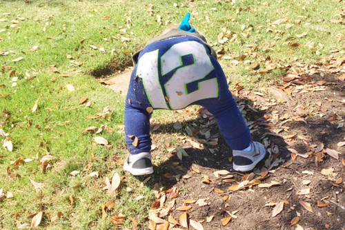 Picture of Boy, Child, Male, Person, Grass, Shoe, Soccer Ball with text 12.