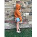Picture of Coat, Shorts, Wall, Hood, Rock, Child, Female, Girl, Person, Sandal