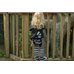 Picture of Shoe, Blonde, Person, Pants, Child, Female, Girl, Wood, Backyard, Sneaker