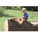 Picture of Tree, Wood, Baby, Person, Sitting, Tree Stump, Portrait, Grass, Pants, Shoe