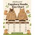 Picture of Coat, Jacket, Fashion, Bear, Text with text Capybara Hoodie Size Chart Size Width Sleeve ...