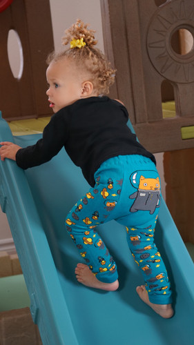 Picture of Baby, Person, Play Area, Slide, Toy, Pants, Outdoors