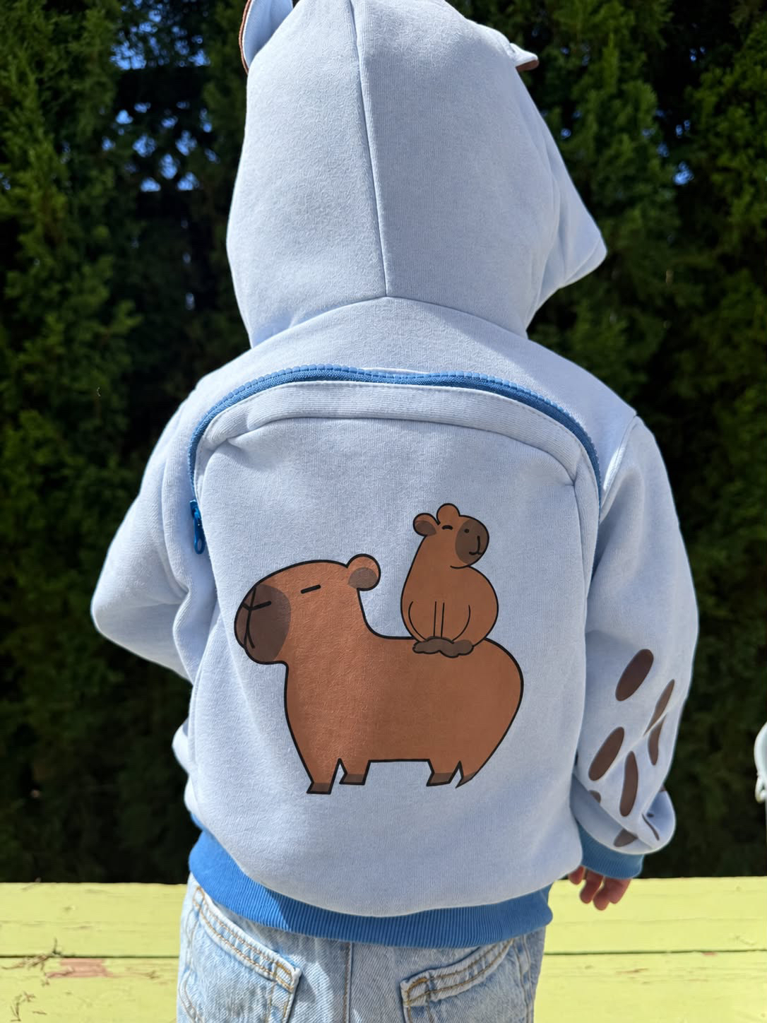 Image of COOL DIP The Splashy One Capybara Backpack Hoodie