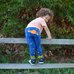 Picture of Pants, Child, Female, Girl, Person, Shoe, Jeans, Grass