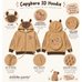 Picture of Coat, Jacket, Hoodie, Knitwear, Sweater, Sweatshirt, Hood, Bear with text Capybara 3D Hoo...