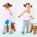Picture of Pants, Child, Female, Girl, Person, Furniture, Bar Stool, Sock