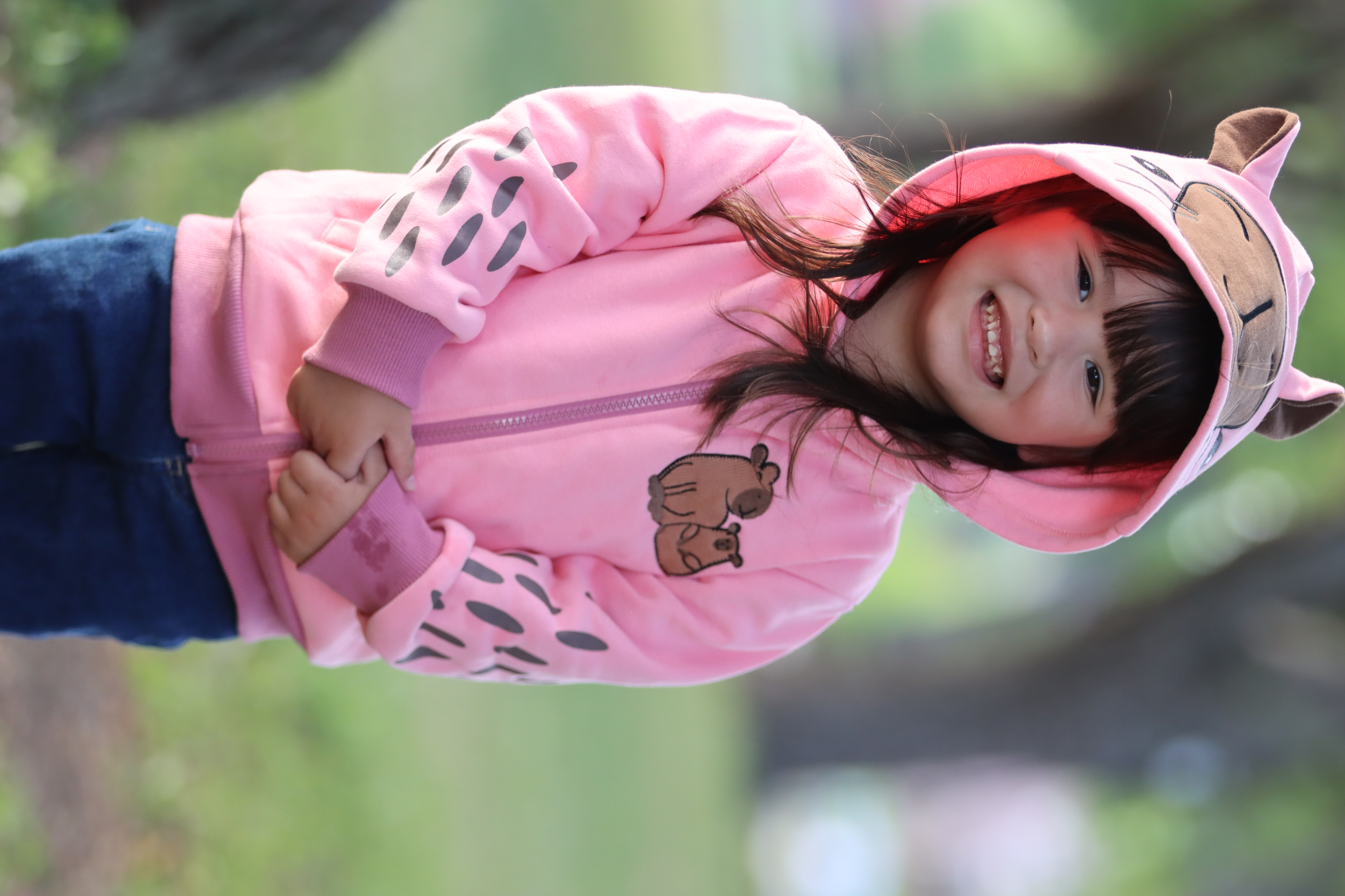 Image of Capybara Rosewater Pink 3D Backpack Hoodie (Size: 18M)