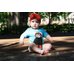 Picture of Person, Photography, Portrait, Costume, T-Shirt, Sitting, Baby, Cap, Hat, Barefoot