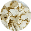Dried lion's mane mushroom slices, circular crop