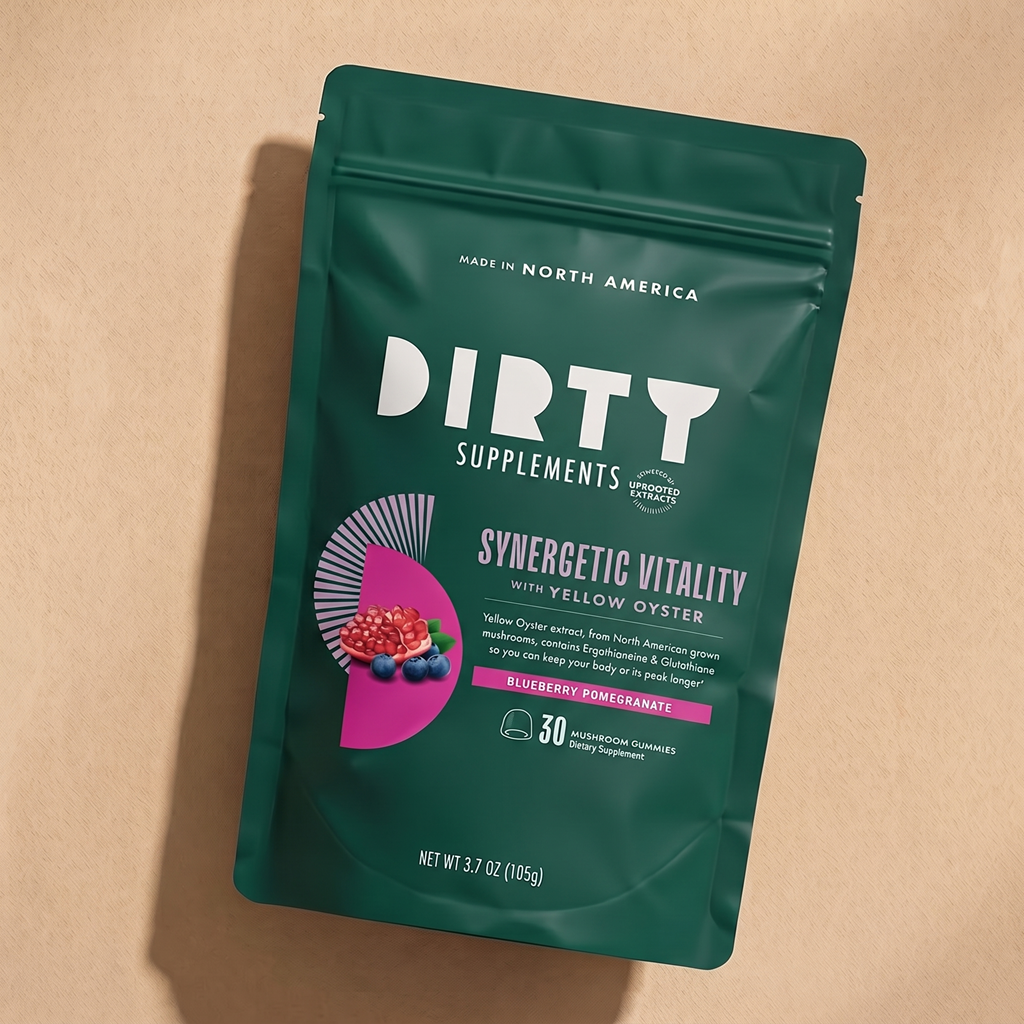 Picture of Advertisement, Poster, Box with text MADE IN NORTH AMERICA DIRTY SUPPLEMENTS UPROOTED EXT...