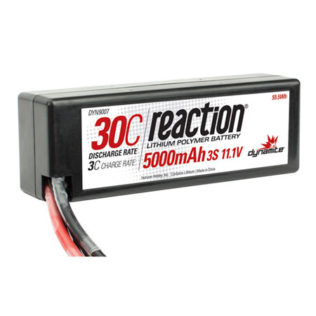 Reaction 11.1V 5000mAh 3S 30C LiPo Hard Case: EC3
