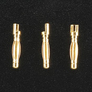 3 Gold Plated Bullet Connector Female 2mm Great Planes GPMM3111