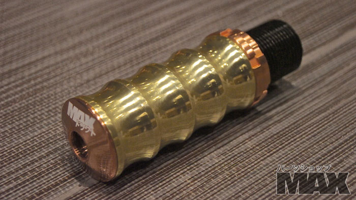 MAX Adjustable Shift Knob GOLD GRIP, COPPER TOP AND COLLARS