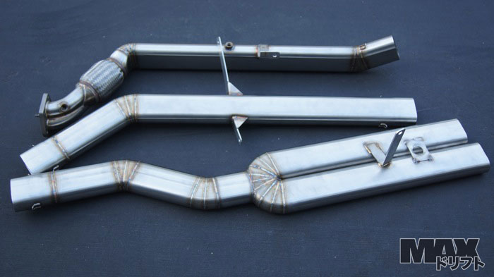 TI BURNT TIP Oval Exhaust System for S13 with t25 or t28 turbo