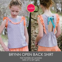Brynn Open-Back Shirt Girls 2T-8/9 PDF Pattern