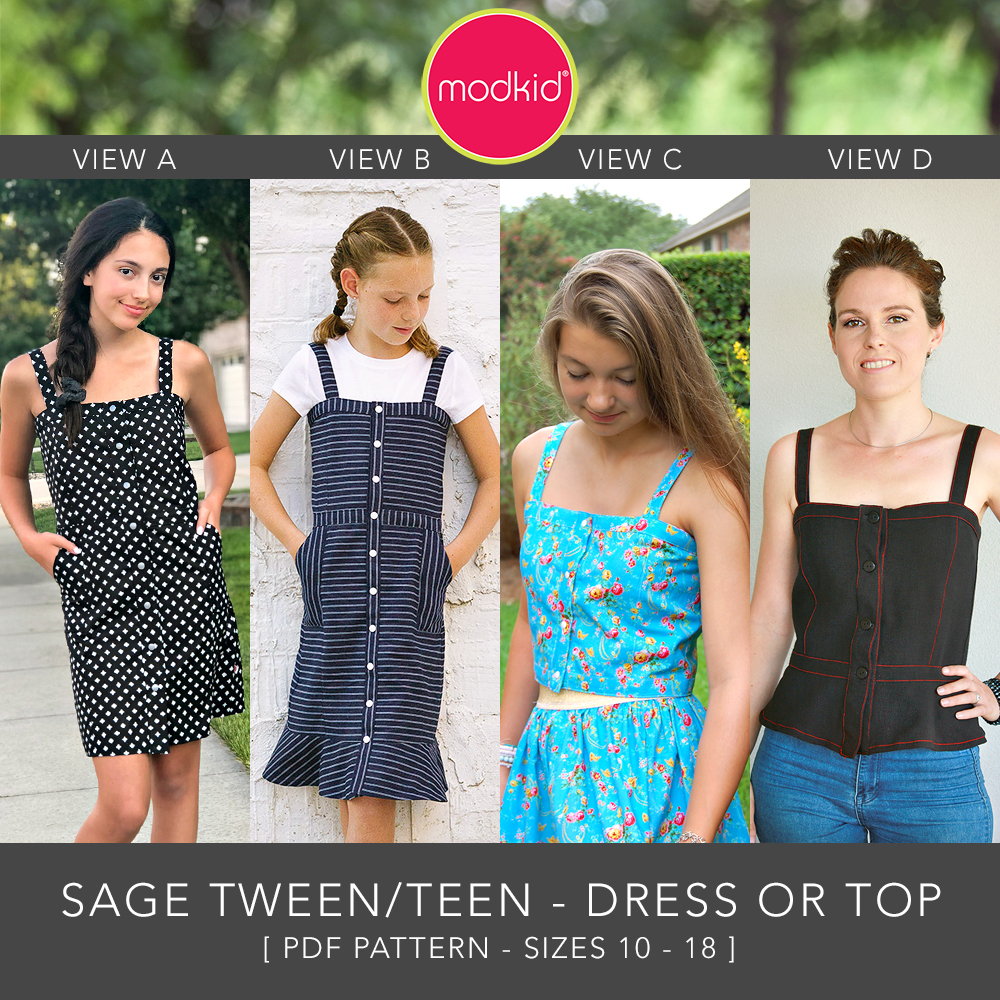 Sage Tween/Teen Sizes 10 to 18 PDF Pattern
