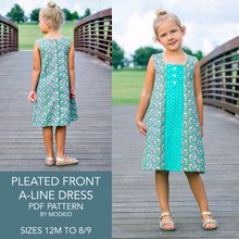 Pleated Front A-Line Dress Sizes 12M to 8/9 PDF Pattern