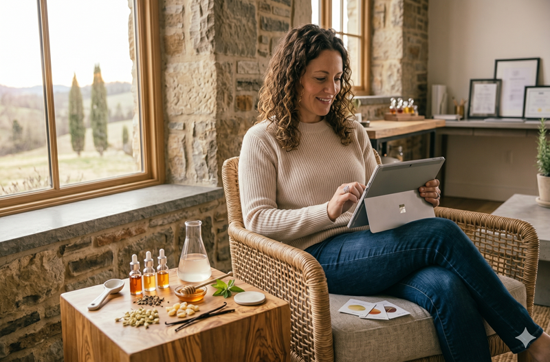 Picture of Person, Sitting, Brunch, Adult, Female, Woman, Smile, Milk
