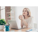 Picture of Person, Laptop, Female, Table, Furniture