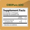 Picture of Poster, Advertisement, Text, Paper, Page with text CBDPure 600 Supplement Facts Serving S...