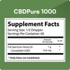 Picture of Advertisement, Poster, Text, Paper with text CBDPure 1000 Supplement Facts Serving Size: ...