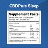 Picture of Text, Advertisement, Poster with text CBDPure Sleep Supplement Facts Serving Size: 1 mL (...