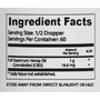 Picture of Label, Text, Paper, Page with text Ingredient Facts Serving Size: 1/2 Dropper Servings Pe...