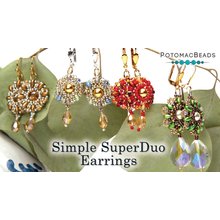 Picture of Accessories, Earring, Jewelry with text POTOMACBEADS Simple SuperDuo Earrings Simple Supe...