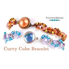 Picture of Accessories, Bracelet, Jewelry, Gemstone, Bead with text POTOMACBEADS Curvy Cube Bracelet...