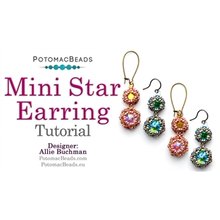 Picture of Accessories, Earring, Jewelry with text POTOMACBEADS Mini Star Earring Tutorial Designer:...