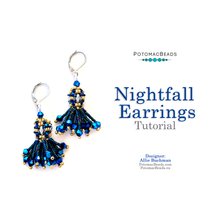 Picture of Accessories, Earring, Jewelry, Bead with text POTOMACBEADS Nightfall Earrings Tutorial De...