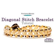 Picture of Accessories, Jewelry, Bracelet, Gemstone with text POTOMACBEADS Diagonal Stitch Bracelet ...