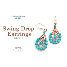 Picture of Accessories, Earring, Jewelry, Turquoise with text POTOMACBEADS Swing Drop Earrings Tutor...