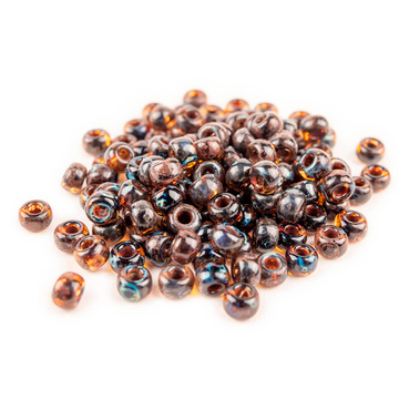 Miyuki Seed Beads - Picasso Transparent Dark Amber 8/0