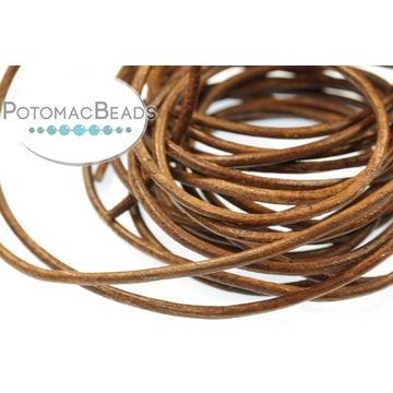 Leather Cording Distressed Brown 2mm