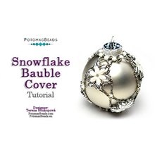 Picture of Accessories, Jewelry, Locket, Pendant with text POTOMACBEADS Snowflake Bauble Cover Tutor...