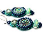 blue bezel druzy earrings