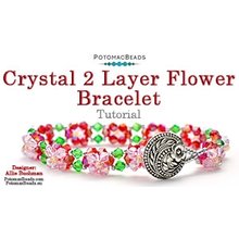 Picture of Accessories, Bracelet, Jewelry with text POTOMACBEADS Crystal 2 Layer Flower Bracelet Tut...