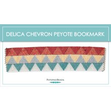 Picture of Woven, Home Decor, Person, Weaving with text DELICA CHEVRON PEYOTE BOOKMARK DELICA CHEVRO...