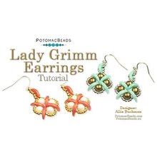 Picture of Accessories, Earring, Jewelry with text POTOMACBEADS Lady Grimm Earrings Tutorial Lady Gr...