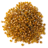 DB1738 Miyuki Delica Beads Cocoa Lined Chartreuse Size 11/0