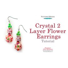 Picture of Accessories, Earring, Jewelry, Bead with text POTOMACBEADS Crystal 2 Layer Flower Earring...