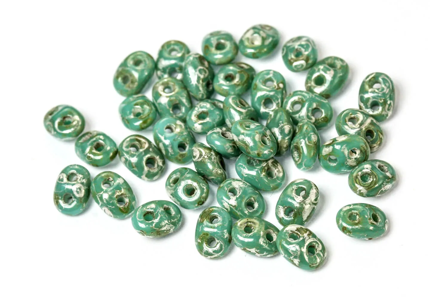Green SuperDuo Beads