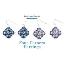 Picture of Accessories, Earring, Jewelry, Gemstone with text POTOMACBEADS Four Corners Earrings Four...