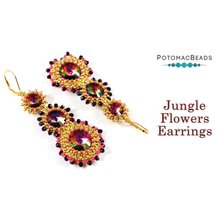 Picture of Accessories, Earring, Jewelry, Necklace with text POTOMACBEADS Jungle Flowers Earrings.