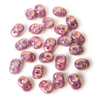 SuperDuo Beads - White Vega Luster 2.5x5mm
