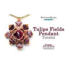 Picture of Accessories, Jewelry, Necklace, Pendant, Locket with text POTOMACBEADS Tulips Fields Pend...